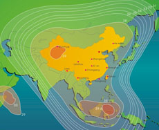 Sinosat-1 C-band EIRP map